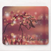 Silhouette des Einhorns (Sterne des Maroons) Mousepad (Vorne)