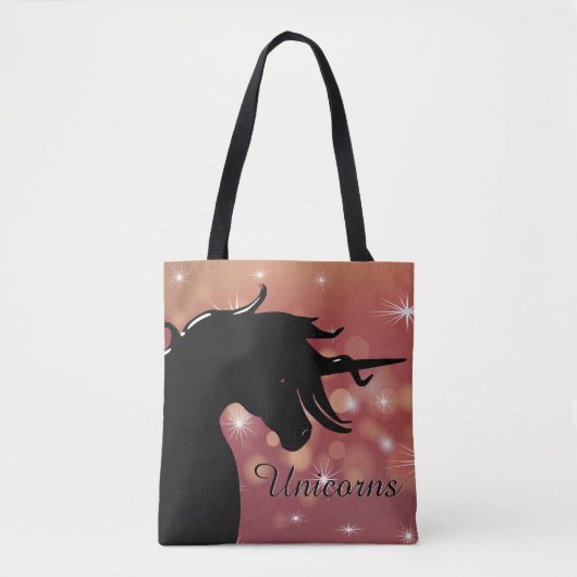 Silhouette des Einhorns (Sterne des Maroons) Tasche (Vorderseite)