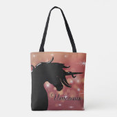 Silhouette des Einhorns (Sterne des Maroons) Tasche (Rückseite)