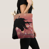 Silhouette des Einhorns (Sterne des Maroons) Tasche (Von Nahem)