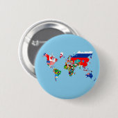 Silhouette des Flaggenbildes der Weltkarte Button (Vorne & Hinten)