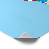 Silhouette des Flaggenbildes der Weltkarte Poster (Ecke)