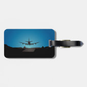 Silhouette des Flugzeugs bei Nacht Gepäckanhänger (Rückseite horizontal)