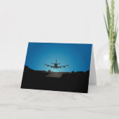 Silhouette des Flugzeugs bei Nacht Karte (Vorderseite)