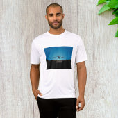 Silhouette des Flugzeugs bei Nacht T-Shirt