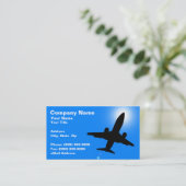 Silhouette des Flugzeugs gegen den blauen Himmel Visitenkarte (Stehend Vorderseite)