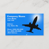 Silhouette des Flugzeugs gegen den blauen Himmel Visitenkarte (Vorderseite)