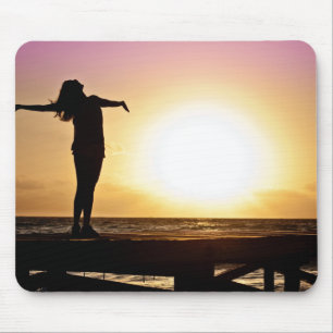Silhouette des Gefühls der Girl Mousepad