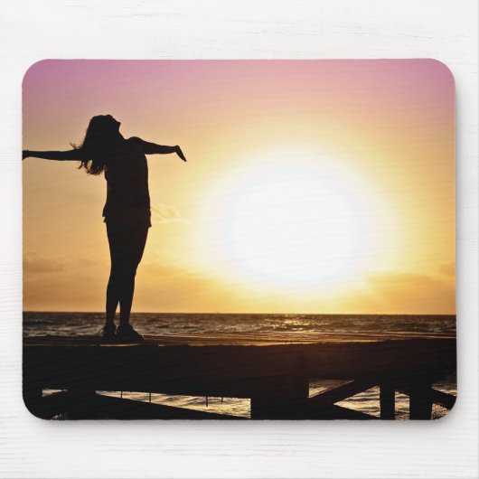Silhouette des Gefühls der Girl Mousepad (Vorne)