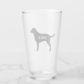 Silhouette des geschliffenen Retriever Personalisi Glas (Rückseite)
