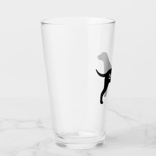 Silhouette des geschliffenen Retriever Personalisi Glas (Rechts)