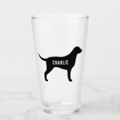 Silhouette des geschliffenen Retriever Personalisi Glas (Vorderseite)