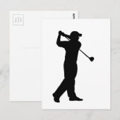 Silhouette des Golfantriebs Postkarte (Vorne/Hinten)