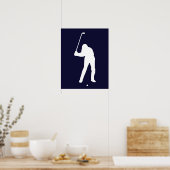 Silhouette des Golfspielers kurz vor dem Golfball- Poster (Küche)