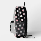 Silhouette des grauen Baseball-Balls Bedruckter Rucksack (Rechts)