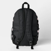 Silhouette des grauen Baseball-Balls Bedruckter Rucksack (Rückseite)
