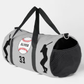 Silhouette des grauen Baseball-Balls Duffle Bag (Rechte Ecke)