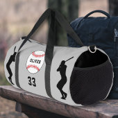 Silhouette des grauen Baseball-Balls Duffle Bag