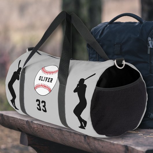 Silhouette des grauen Baseball-Balls Duffle Bag