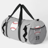 Silhouette des grauen Baseball-Balls Duffle Bag (Rechte Ecke)