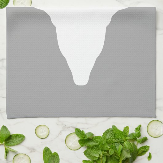 Silhouette des Hirschkopfes auf Grau Geschirrtuch (Gefaltet)