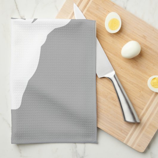 Silhouette des Hirschkopfes auf Grau Geschirrtuch (Viertel Falte)