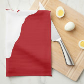 Silhouette des Hirschkopfes auf Rot Geschirrtuch (Viertel Falte)