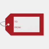 Silhouette des Hirschkopfes auf Rot mit benutzerde Geschenkanhänger (Rückseite Horizontal)