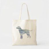 Silhouette des Hundes Labrador Blue Tragetasche (Vorne)