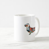 Silhouette des Hundes mit Basset Geometric Pattern Kaffeetasse (VorderseiteRechts)