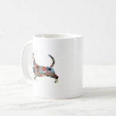 Silhouette des Hundes mit Basset Geometric Pattern Kaffeetasse (Vorderseite Links)