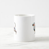 Silhouette des Hundes mit Basset Geometric Pattern Kaffeetasse (Mittel)