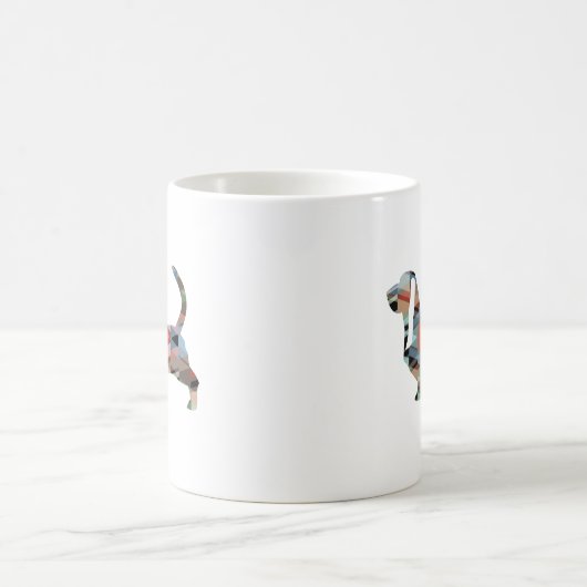 Silhouette des Hundes mit Basset Geometric Pattern Kaffeetasse (Mittel)