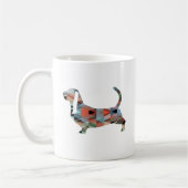 Silhouette des Hundes mit Basset Geometric Pattern Kaffeetasse (Links)