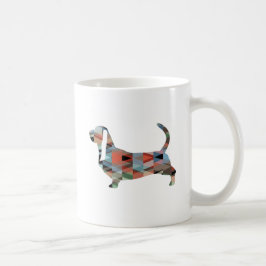 Silhouette des Hundes mit Basset Geometric Pattern Kaffeetasse