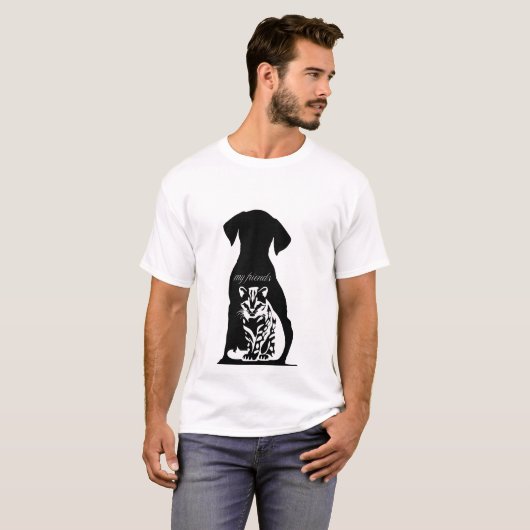 Silhouette des Hundes mit Cat Inside und "Meine Fr T-Shirt (Vorne ganz)