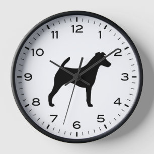 Silhouette des Hundes Smooth Fox Terrier Uhr
