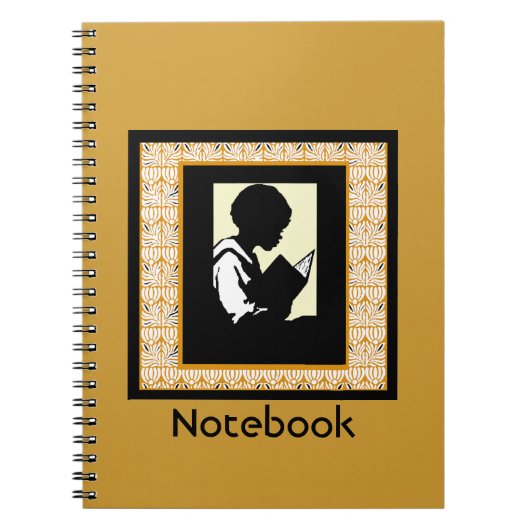 Silhouette des Jungen leeres Buch lesend (Vorderseite)