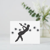 Silhouette des Kampfhelden Postkarte (Stehend Vorderseite)