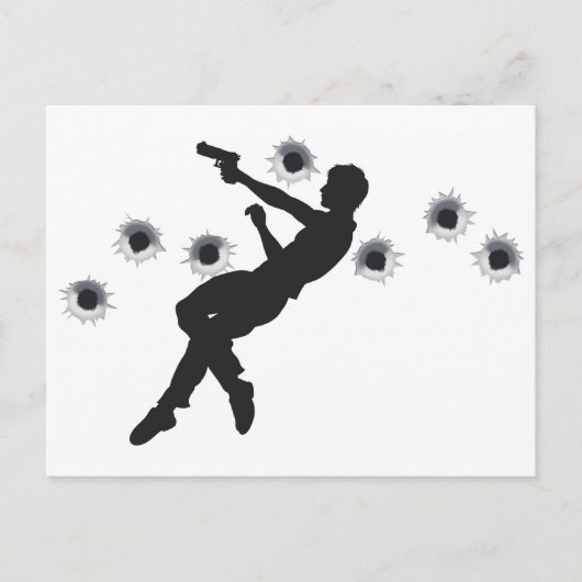 Silhouette des Kampfhelden Postkarte (Vorderseite)