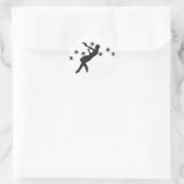 Silhouette des Kampfhelden Runder Aufkleber (Tasche)