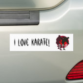 Silhouette des Karatekampfes, roter Autoaufkleber (Auf Auto)