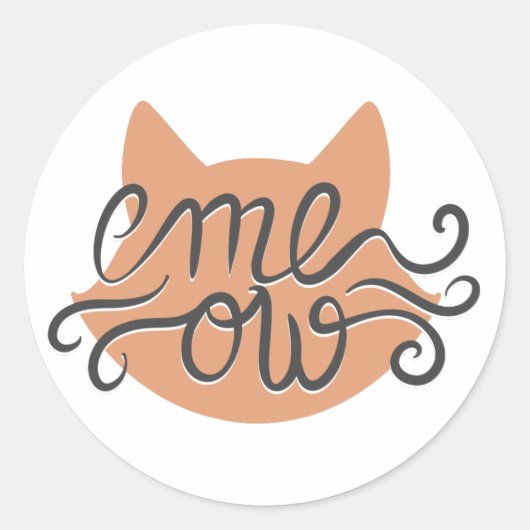 Silhouette des Katzenkopfes messen - Hintergrundfa Runder Aufkleber (Vorderseite)