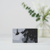 Silhouette des Kolibris u. der Fushia Visitenkarte (Stehend Vorderseite)
