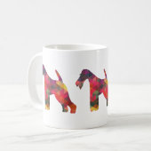 Silhouette des Leiterfox Terrier Geometric Muster Kaffeetasse (Vorderseite Links)