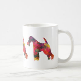 Silhouette des Leiterfox Terrier Geometric Muster Kaffeetasse