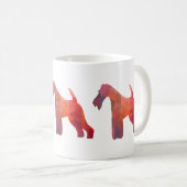Silhouette des Leiterfox Terrier Geometric Muster Kaffeetasse (VorderseiteRechts)