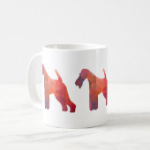 Silhouette des Leiterfox Terrier Geometric Muster Kaffeetasse (Vorderseite Links)