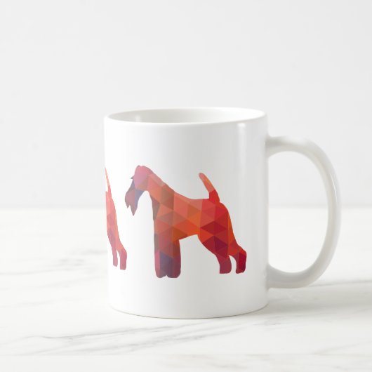 Silhouette des Leiterfox Terrier Geometric Muster Kaffeetasse (Rechts)