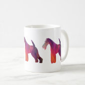 Silhouette des Leiterfox Terrier Geometric Muster Kaffeetasse (VorderseiteRechts)